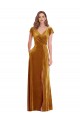 Stretch Velvet Sheath Long Cap Sleeves Formal Evening Gown / Prom Dress / Bridesmaid Dress Glasgow