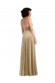 Stretch Velvet A-Line Long Sleeveless Low Back Front Slit Prom Dresses Glasgow