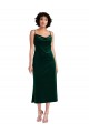 Stretch Velvet Sheath Midi Length Sleeveless Criss Cross Open Back Black Tie Evening Gown / Prom Dress / Bridesmaid Dress Glasgow