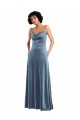 Stretch Velvet Sheath Long Sleeveless Criss Cross Open Back Semi Formal Evening Dress / Prom Dress / Bridesmaid Dress Glasgow