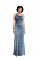Stretch Velvet Sheath Long Sleeveless V-Back Evening Dress / Bridesmaid Dress Glasgow
