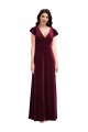 Stretch Velvet A-Line Long Flutter Sleeves Semi Formal Evening Dress / Prom Dress / Bridesmaid Dress Glasgow