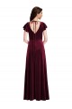 Stretch Velvet A-Line Long Flutter Sleeves Semi Formal Evening Dress / Prom Dress / Bridesmaid Dress Glasgow
