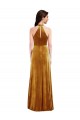 Stretch Velvet Trumpet Long Sleeveless Keyhole Back Semi Formal Evening Dress / Prom Dress / Bridesmaid Dress Glasgow