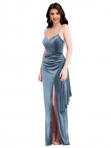 Stretch Velvet Trumpet Long Sleeveless Low Back Formal Evening Gown / Prom Dress / Bridesmaid Dress Glasgow