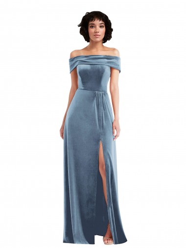 Stretch Velvet A-Line Long Sleeveless Semi Formal Evening Dress / Prom Dress / Bridesmaid Dress Glasgow