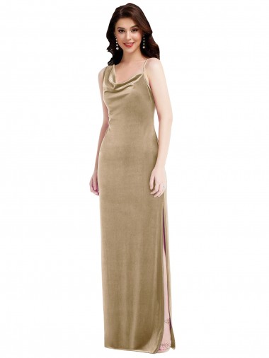 Stretch Velvet Sheath Long Sleeveless Black Tie Evening Gown / Prom Dress / Bridesmaid Dress Glasgow