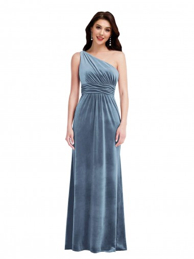 Stretch Velvet A-Line Long Sleeveless Bridesmaid Dress / Evening Dress Glasgow