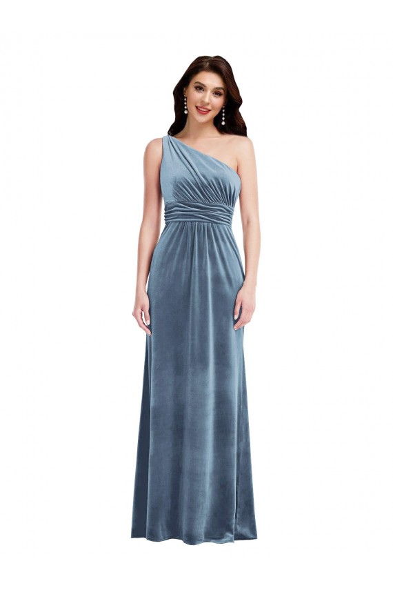 Stretch Velvet A-Line Long Sleeveless Bridesmaid Dress / Evening Dress Glasgow