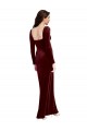 Stretch Velvet A-Line Long Long Sleeves Low Back Prom Dress / Bridesmaid Dress Glasgow