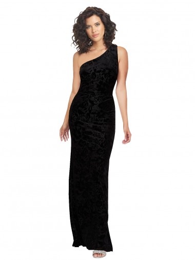 Floral Velvet & Stretch Velvet Sheath Long Sleeveless Bridesmaid Dresses Glasgow
