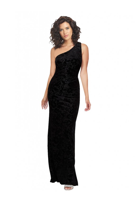 Floral Velvet & Stretch Velvet Sheath Long Sleeveless Bridesmaid Dresses Glasgow