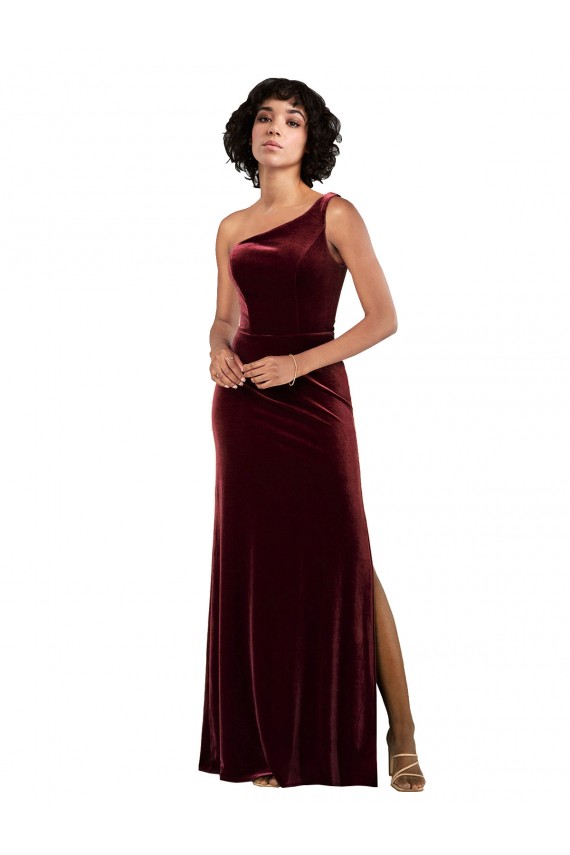 Stretch Velvet Column Long Sleeveless Formal Evening Gown / Prom Dress / Bridesmaid Dress Glasgow