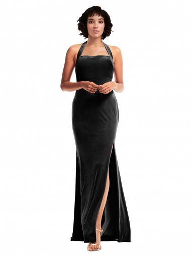 Stretch Velvet Mermaid Long Sleeveless Low Back Formal Evening Gown / Prom Dress / Bridesmaid Dress Glasgow