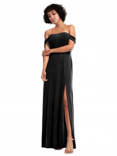 Stretch Velvet A-Line Sleeveless Black Formal Evening Gown / Prom Dress / Bridesmaid Dress Glasgow