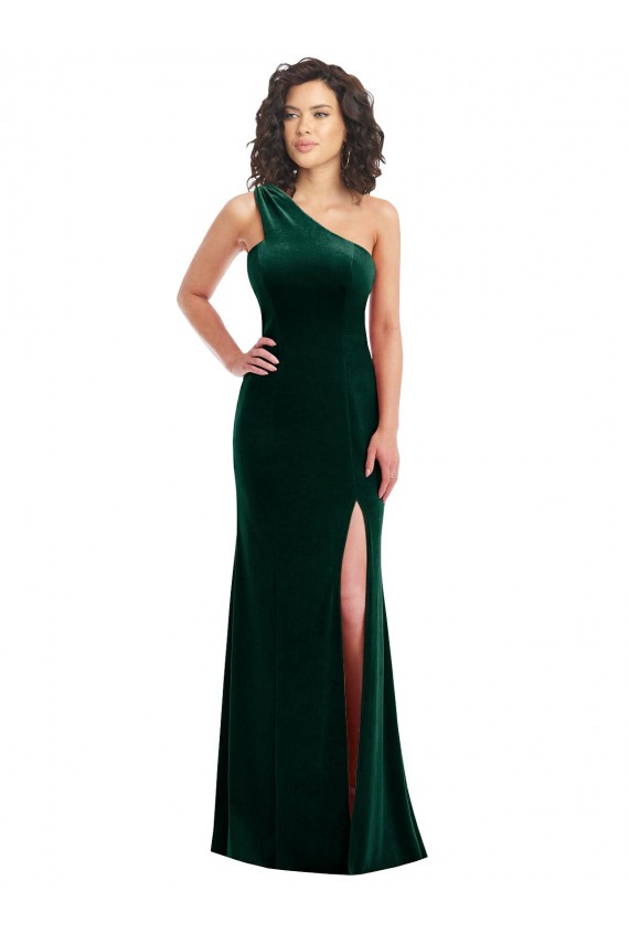 Stretch Velvet Trumpet Long Sleeveless Black Tie Prom Dress / Bridesmaid Dress Glasgow