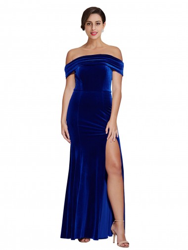 Stretch Velvet Mermaid Long Sleeveless Formal Evening Gown / Prom Dress / Bridesmaid Dress Glasgow