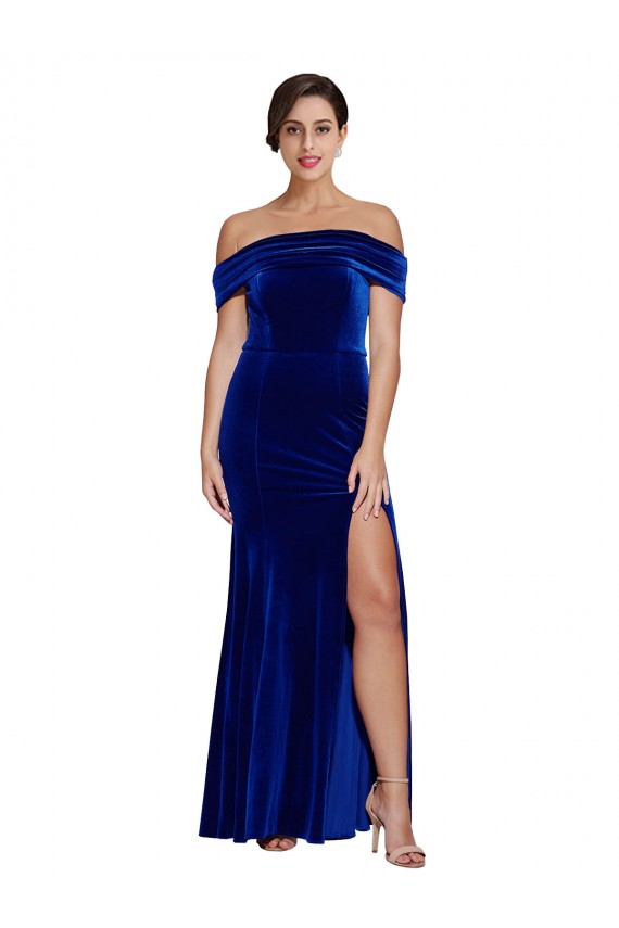 Stretch Velvet Mermaid Long Sleeveless Formal Evening Gown / Prom Dress / Bridesmaid Dress Glasgow