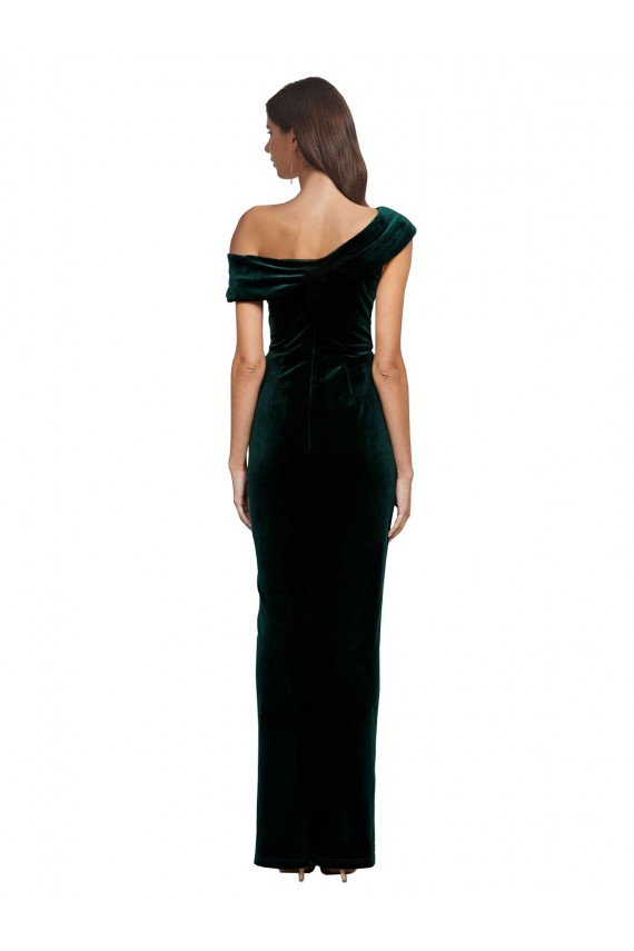 Stretch Velvet Sheath Long Sleeveless High Low Evening Gown / Prom Dress / Bridesmaid Dress Glasgow