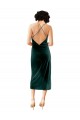 Stretch Velvet Sheath Midi Length Sleeveless Criss Cross Open Back Formal Dress / Bridesmaid Dress Glasgow