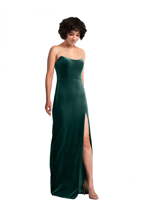Stretch Velvet Sheath Long Sleeveless Low Back Black Tie Evening Gown / Prom Dress / Bridesmaid Dress Glasgow