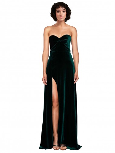 Stretch Velvet A-Line Sweep Train Sleeveless Low Back Semi Formal Evening Dress / Prom Dress / Bridesmaid Dress Glasgow