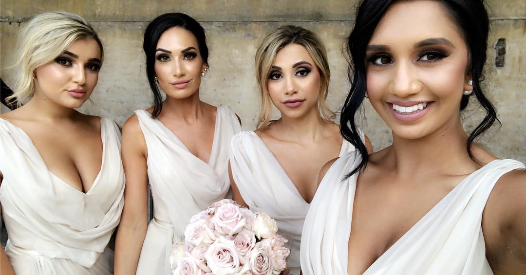 Full Length Luxe Chiffon Long Champagne bridesmaid dresses Glasgow with Sexy High Slit and Front Ruffles
